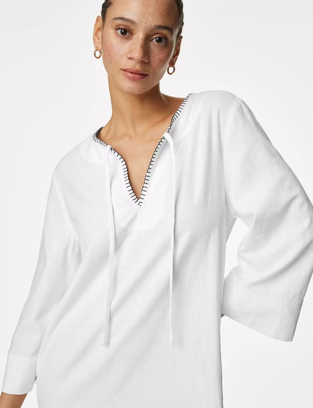 Vestido de lino camisero