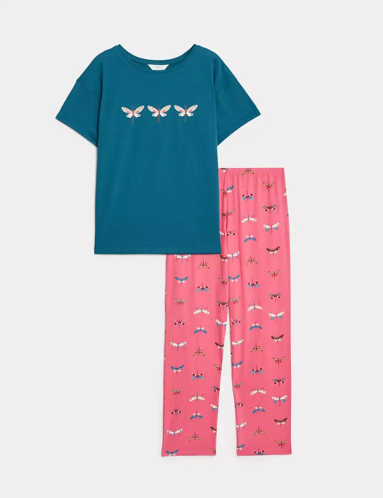 FP Pijama  manga corta de mariposas