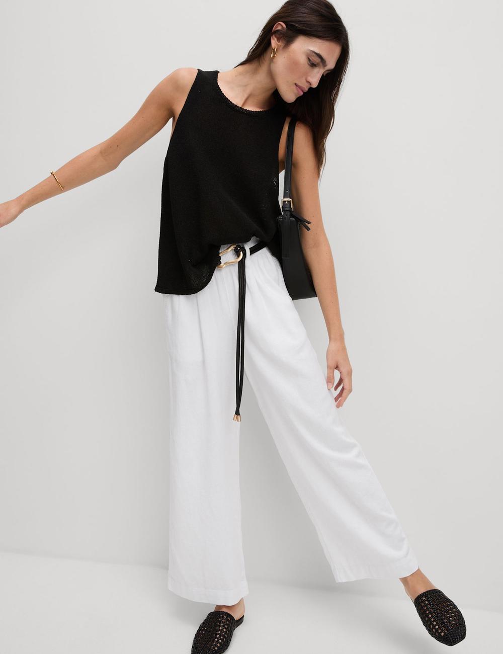 Pantalón pescador de lino viscosa