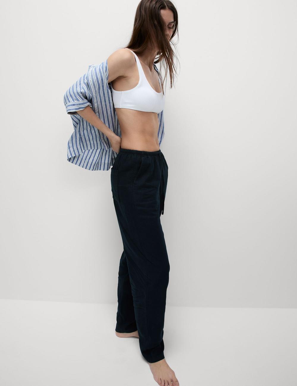 Pantalón de lino viscosa