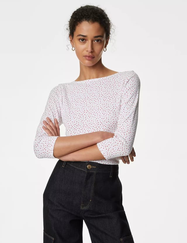 Camiseta de manga semilarga estampada