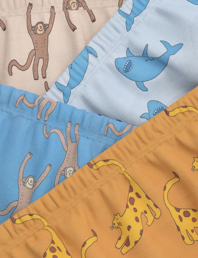 Pack de 7 briefs con diseño animales
