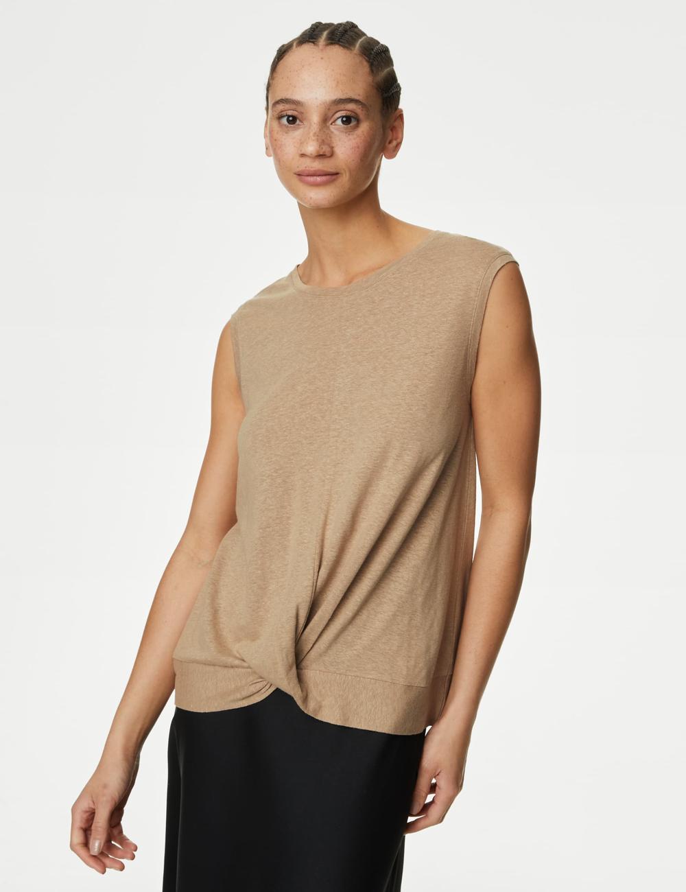 Top de lino sin mangas