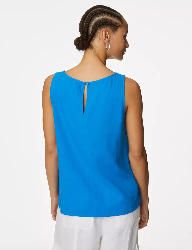 Blusa de lino sin mangas