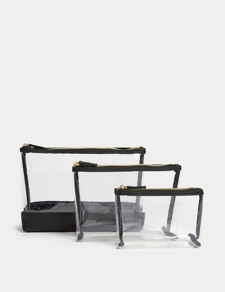 Pack de 3 neceseres transparentes
