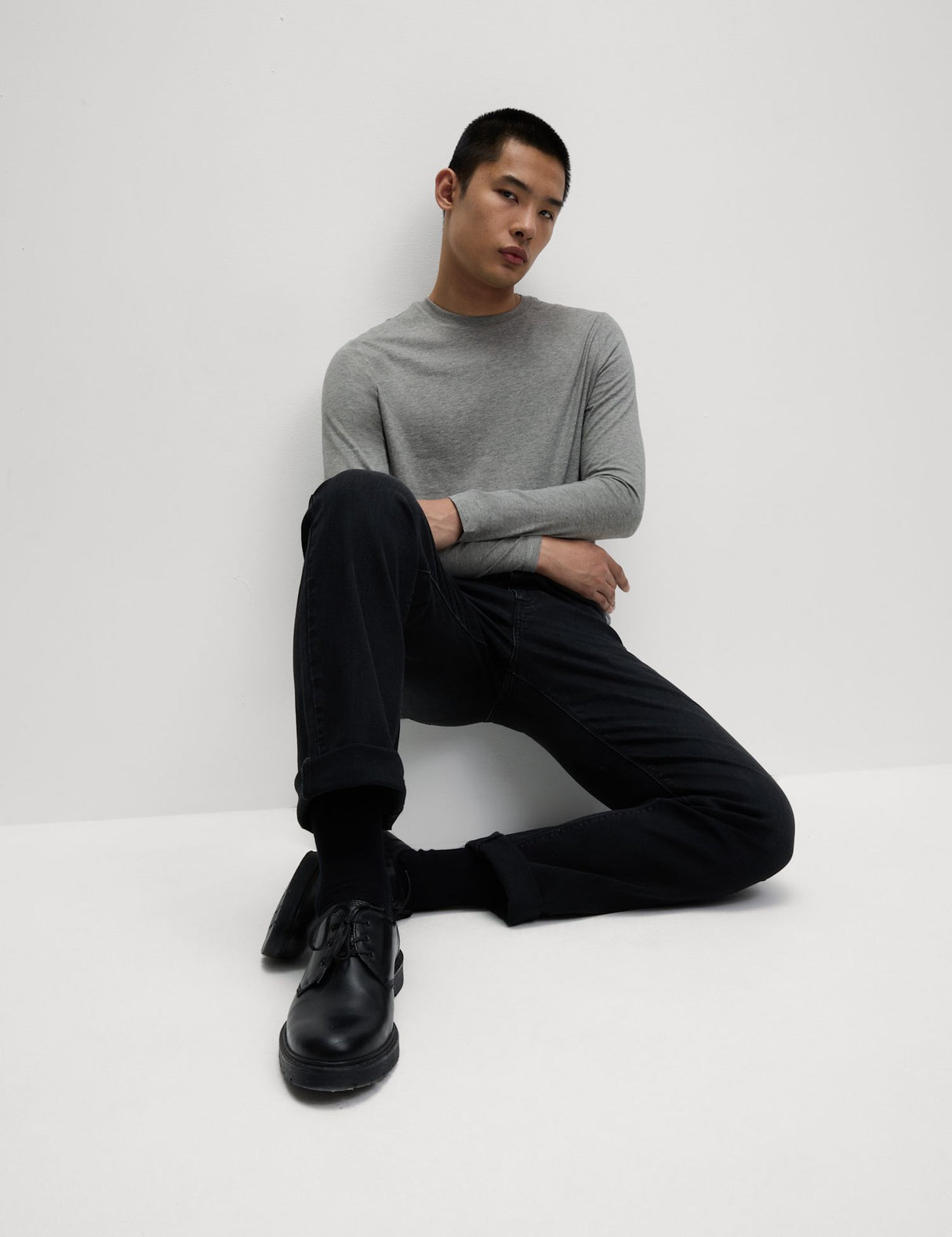 Camiseta lisa manga larga