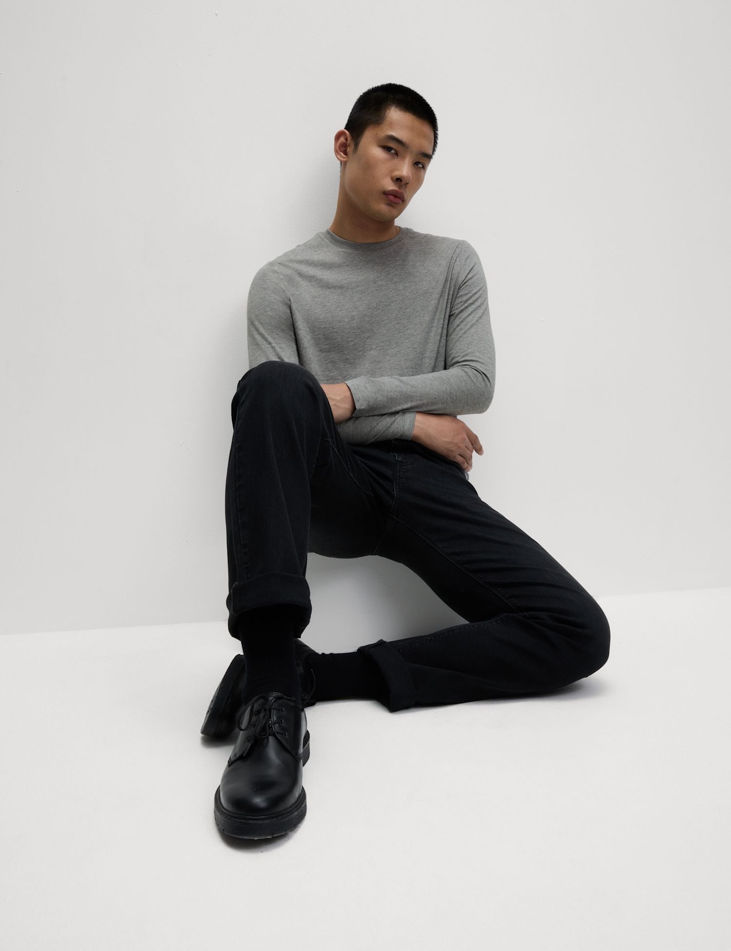 Camiseta lisa manga larga