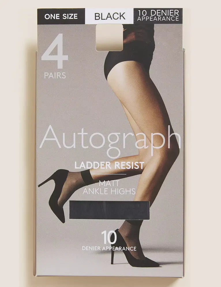 Pack 4 medias al tobillo 10 Denier