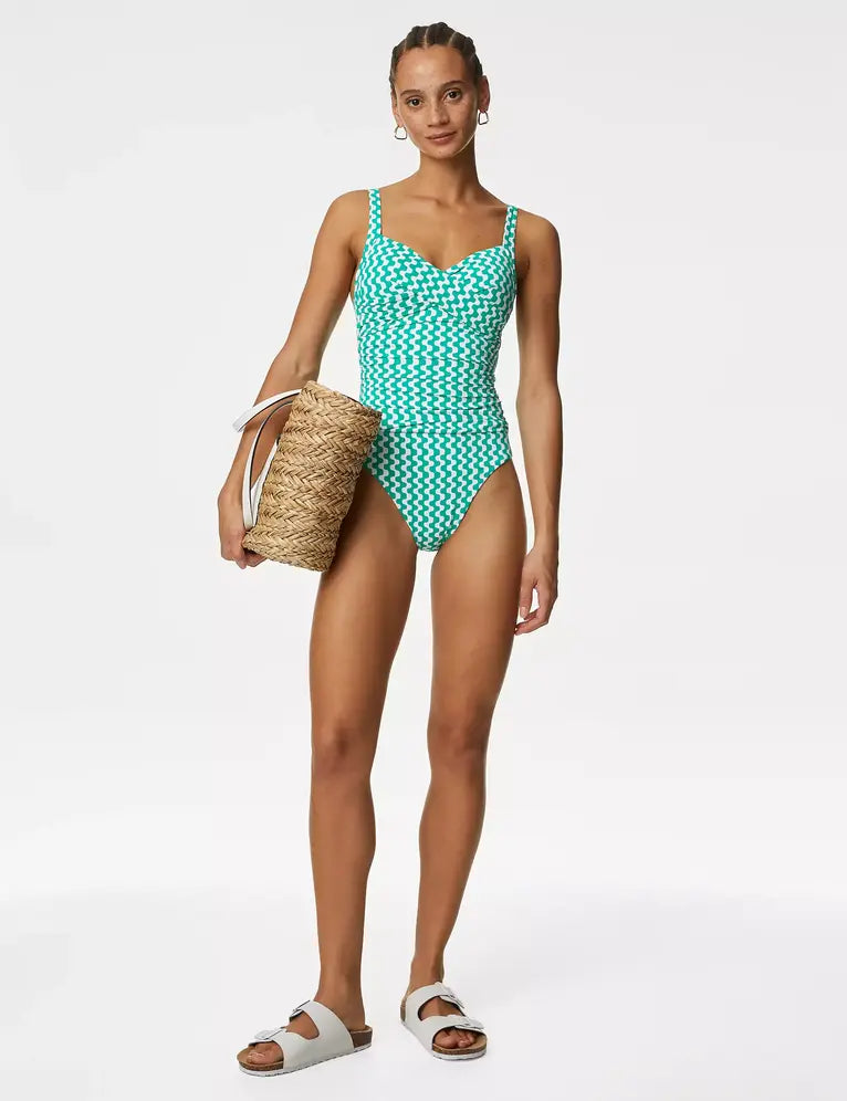 Bañador drapeado moldeador diseño