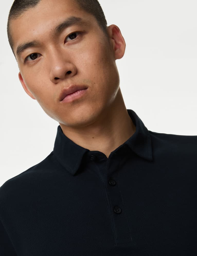 Polo de manga larga liso