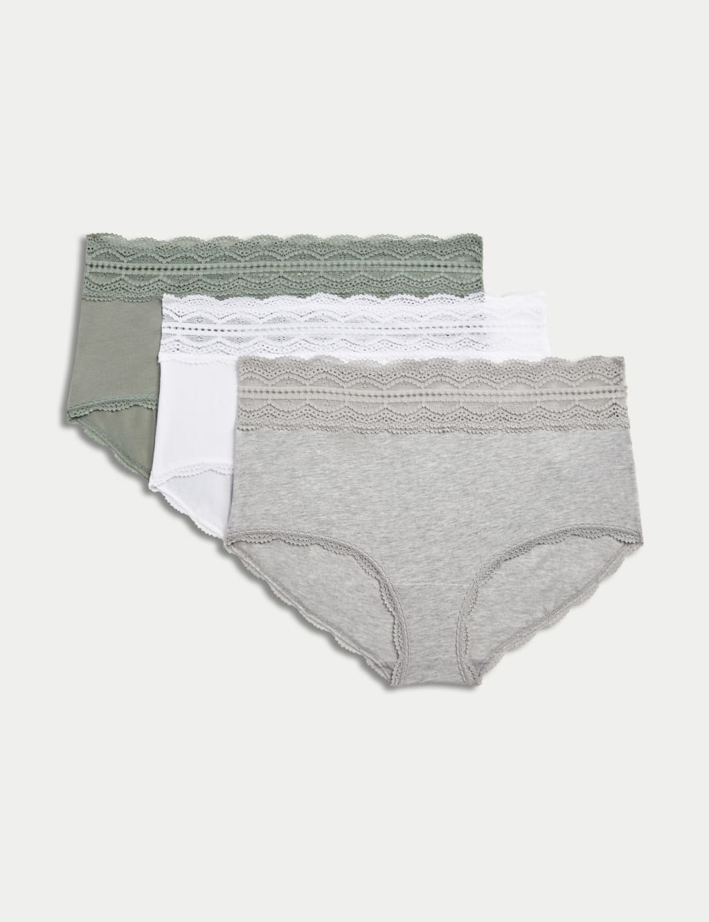 Pack 3 bragas de algodón de estilo short alta de talle