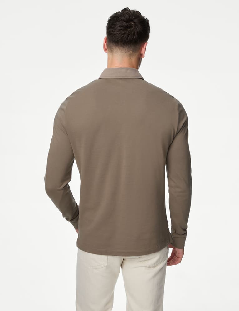 Polo de manga larga liso