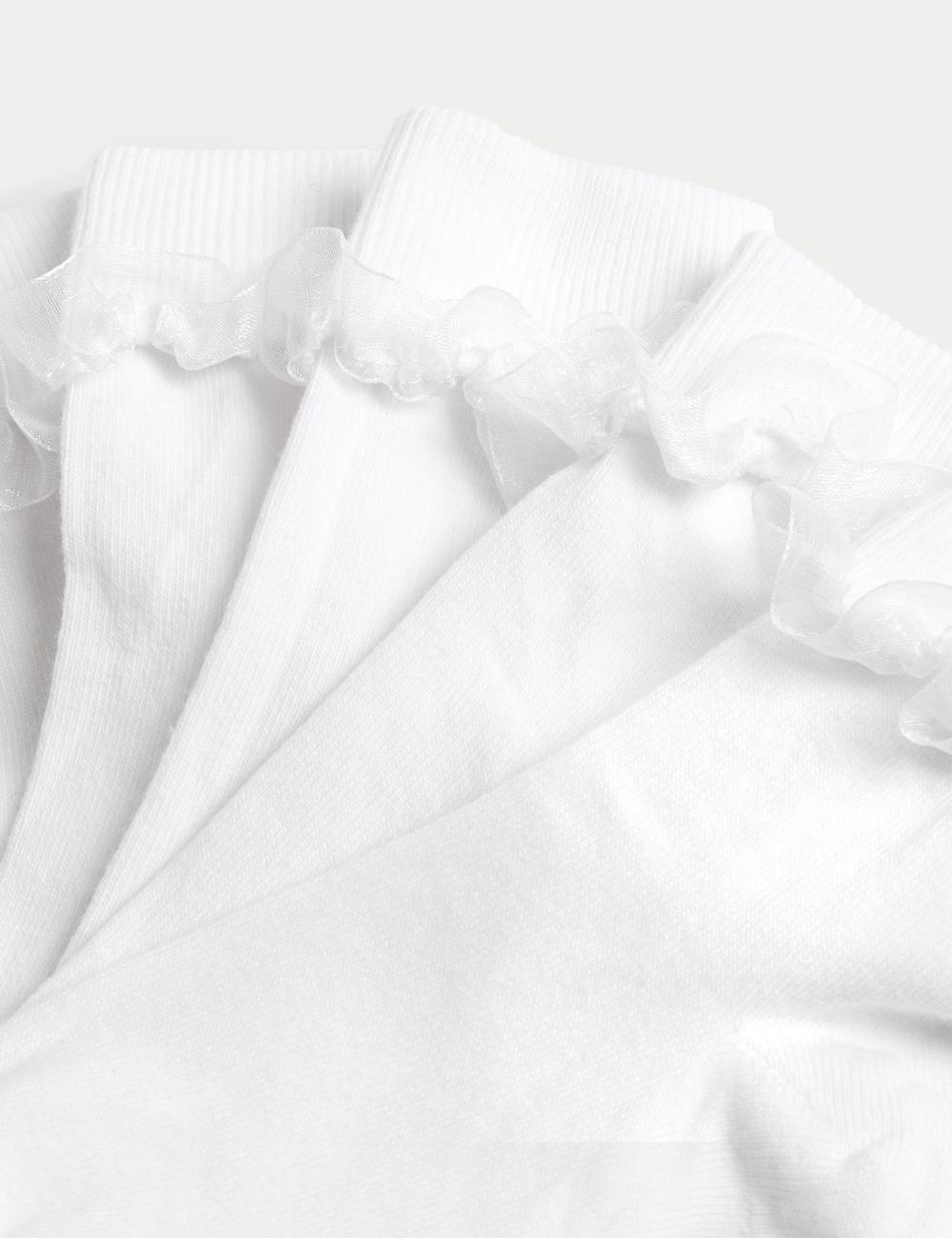 Pack de 5 pares de calcetines con volantes de organza