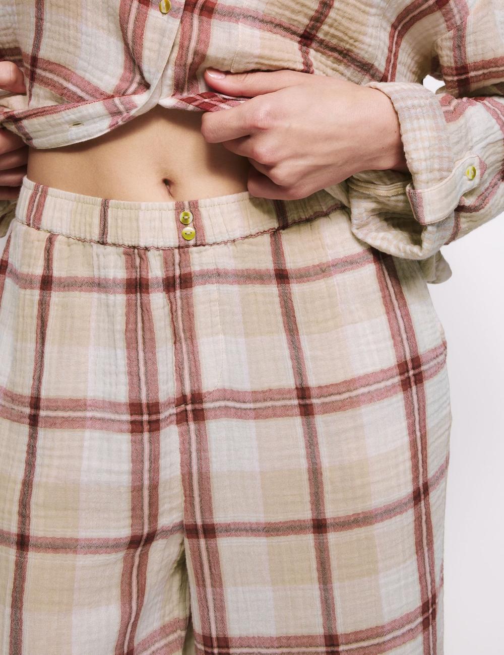 Pijama de manga larga de cuadros