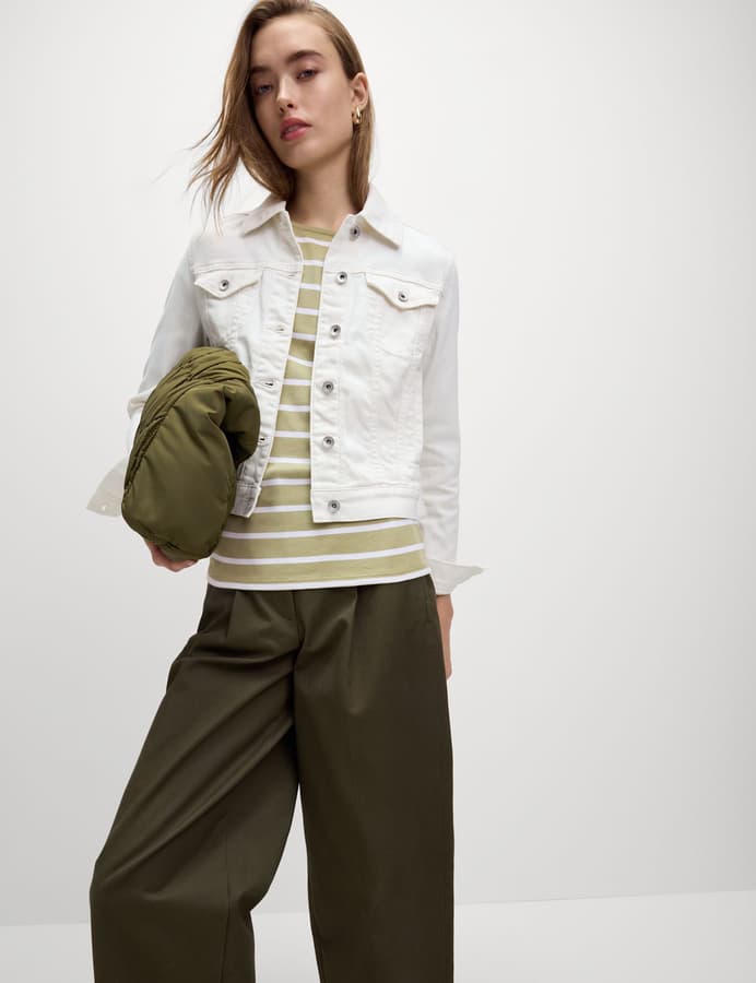 Camiseta de manga semilarga de rayas