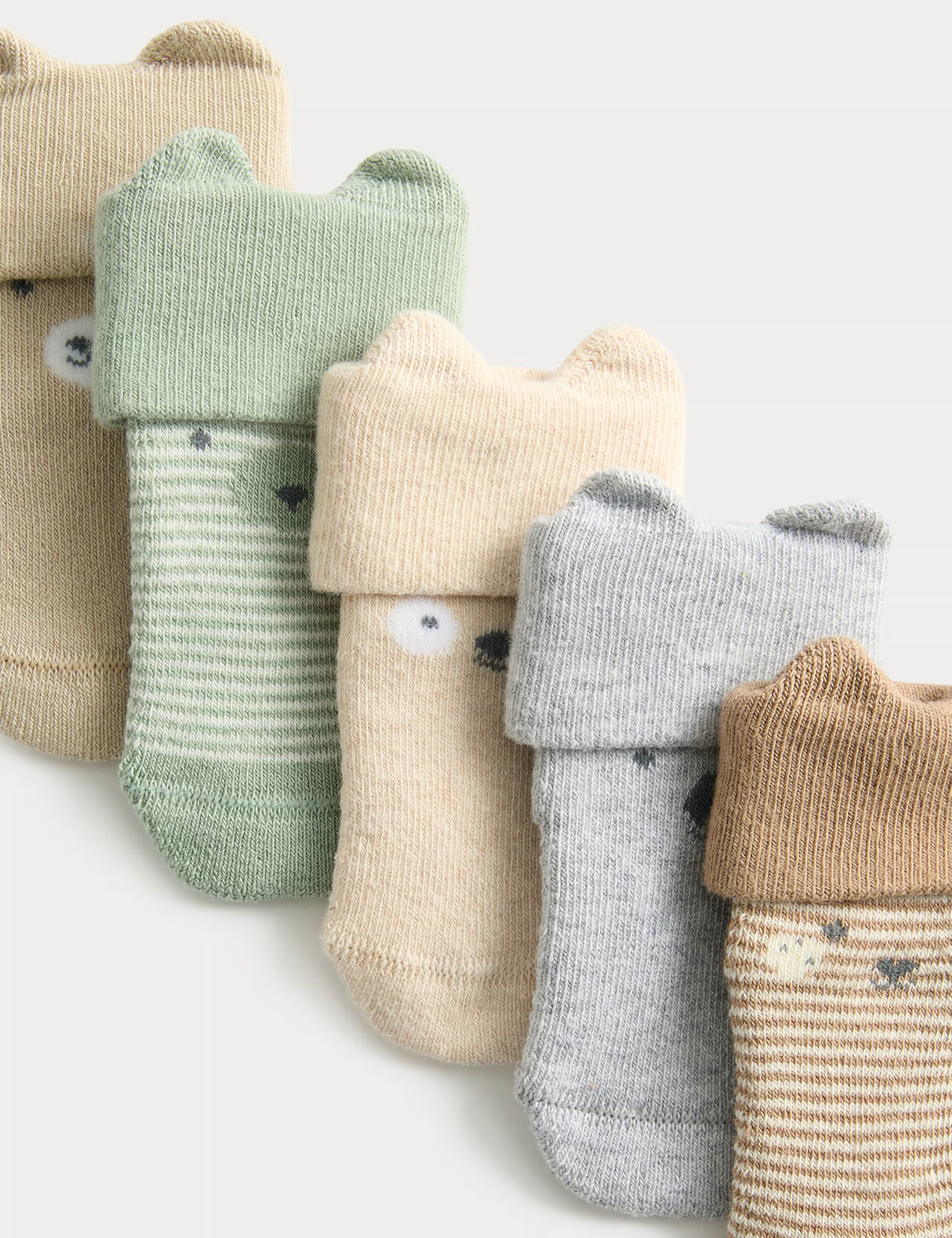 Pack de 5 pares de calcetines para bebés diseño caritas
