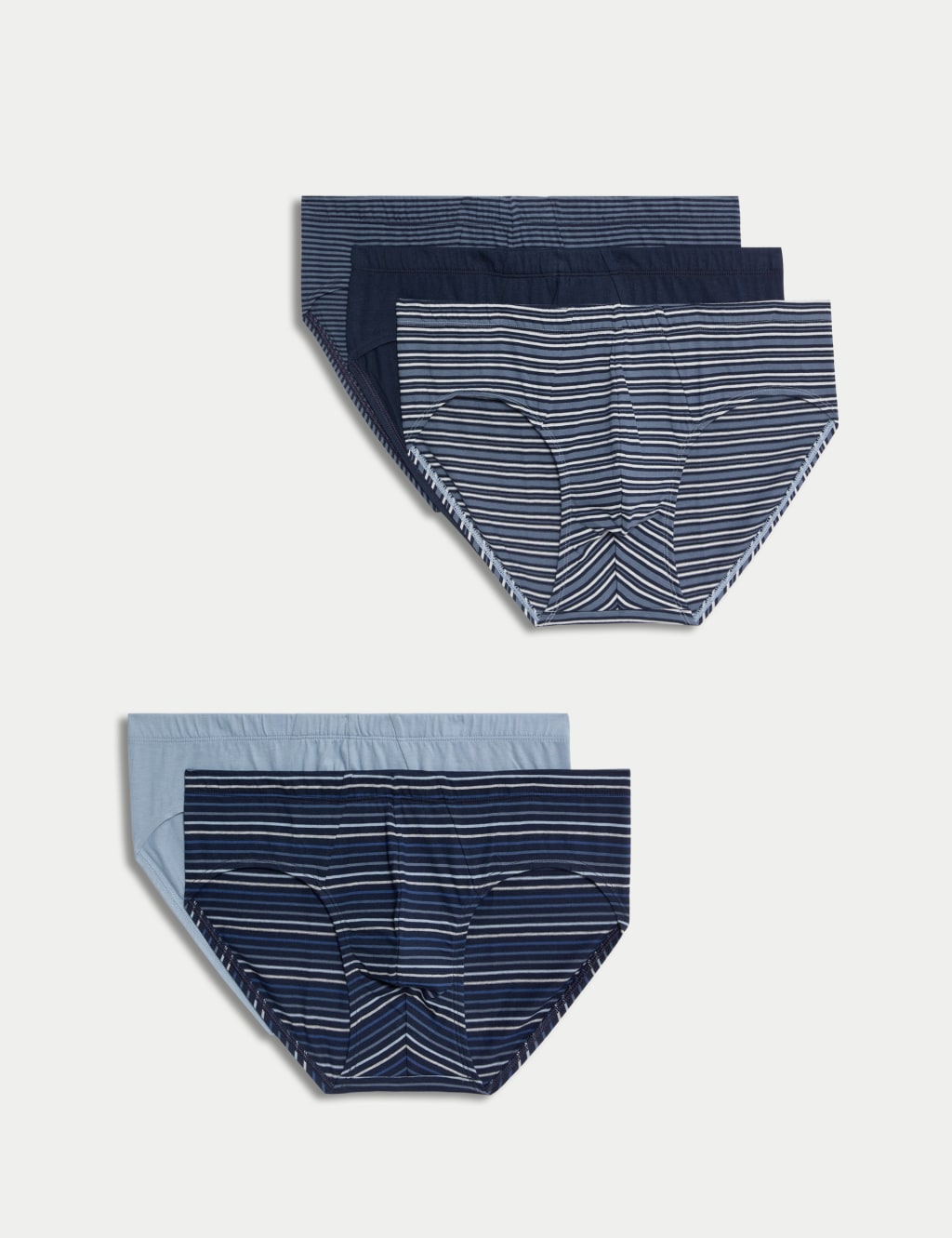 Pack de 5 slips de algodón a rayas