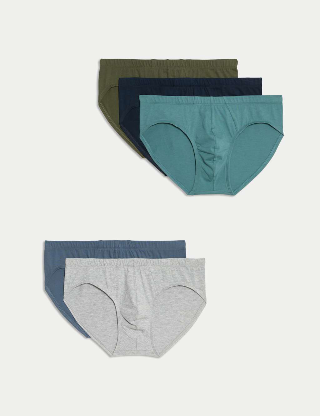 Pack de 5 slips de algodón lisos