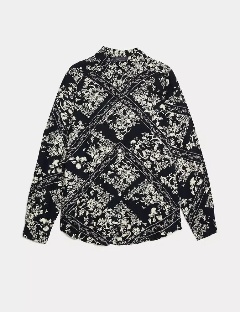 Blusa estampada de manga larga