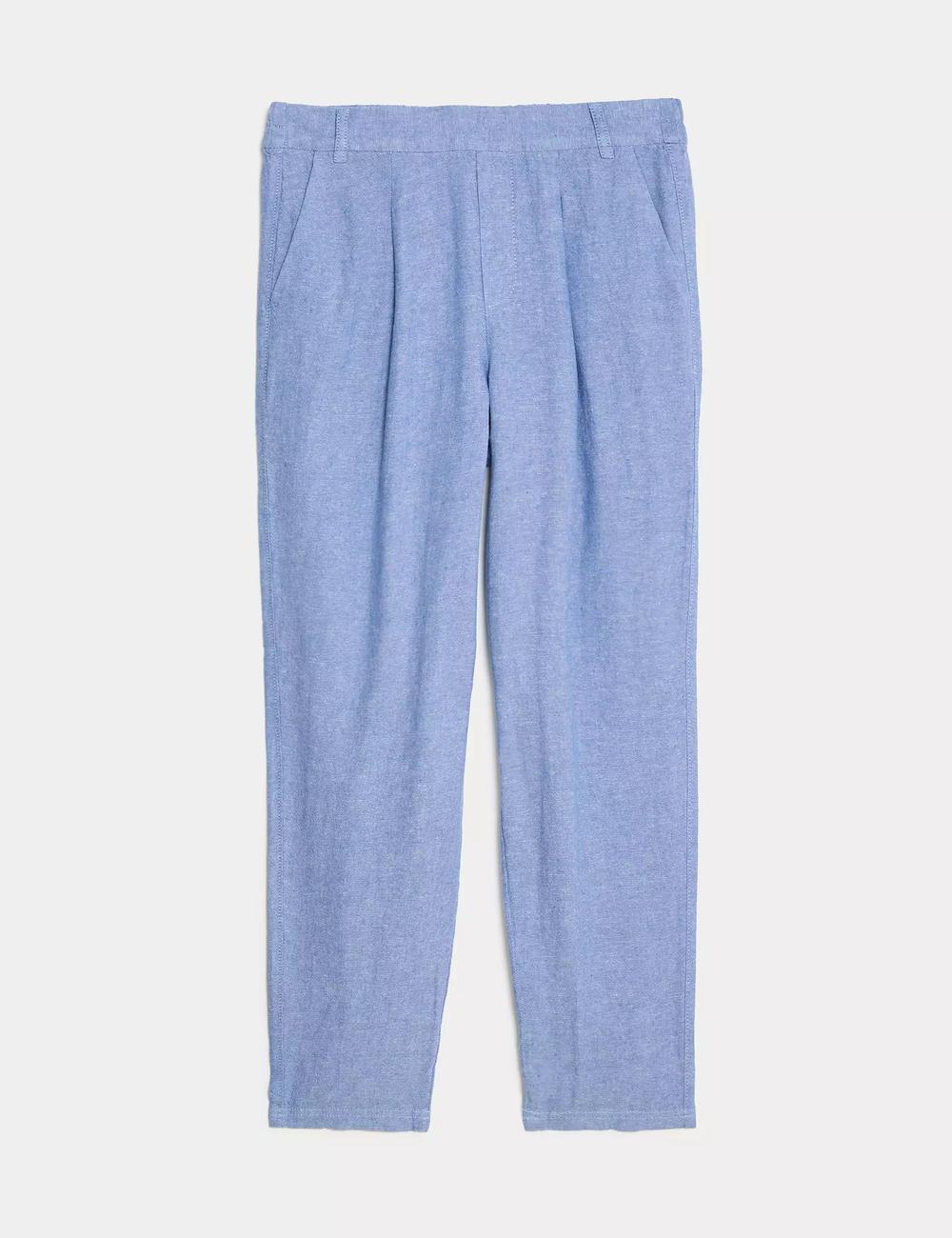 Pantalón de lino-viscosa Taper