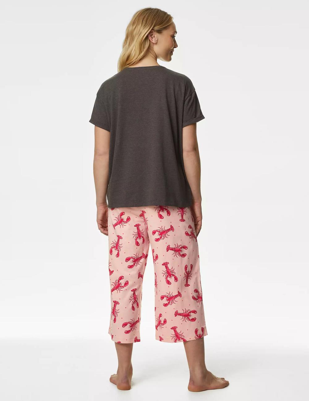 Pijama de largo pescador con manga corta