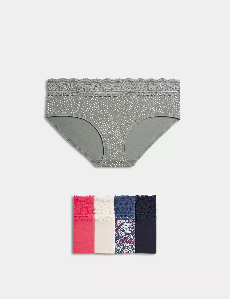 Pack 5 bragas altas detalle encaje