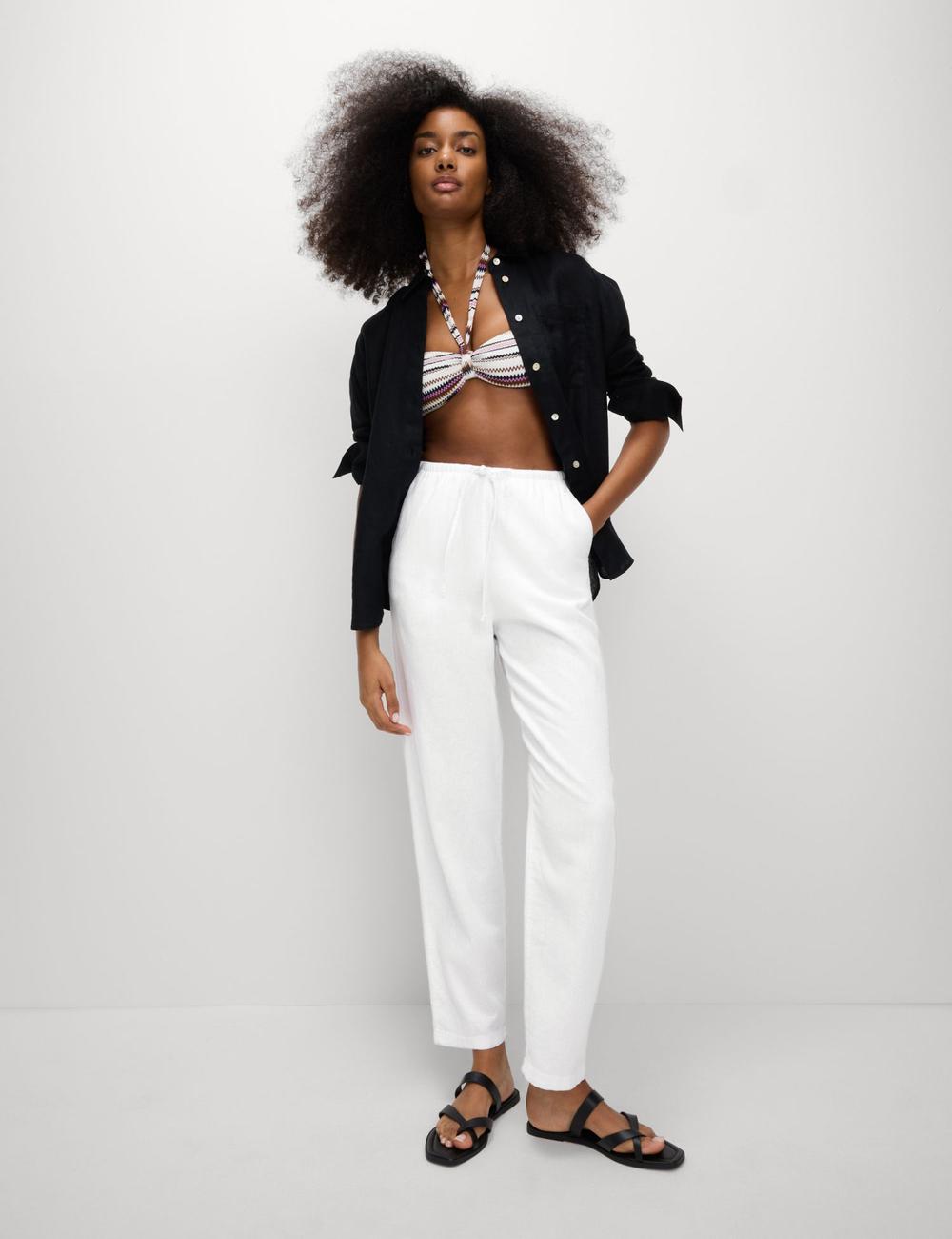 Pantalón de lino viscosa