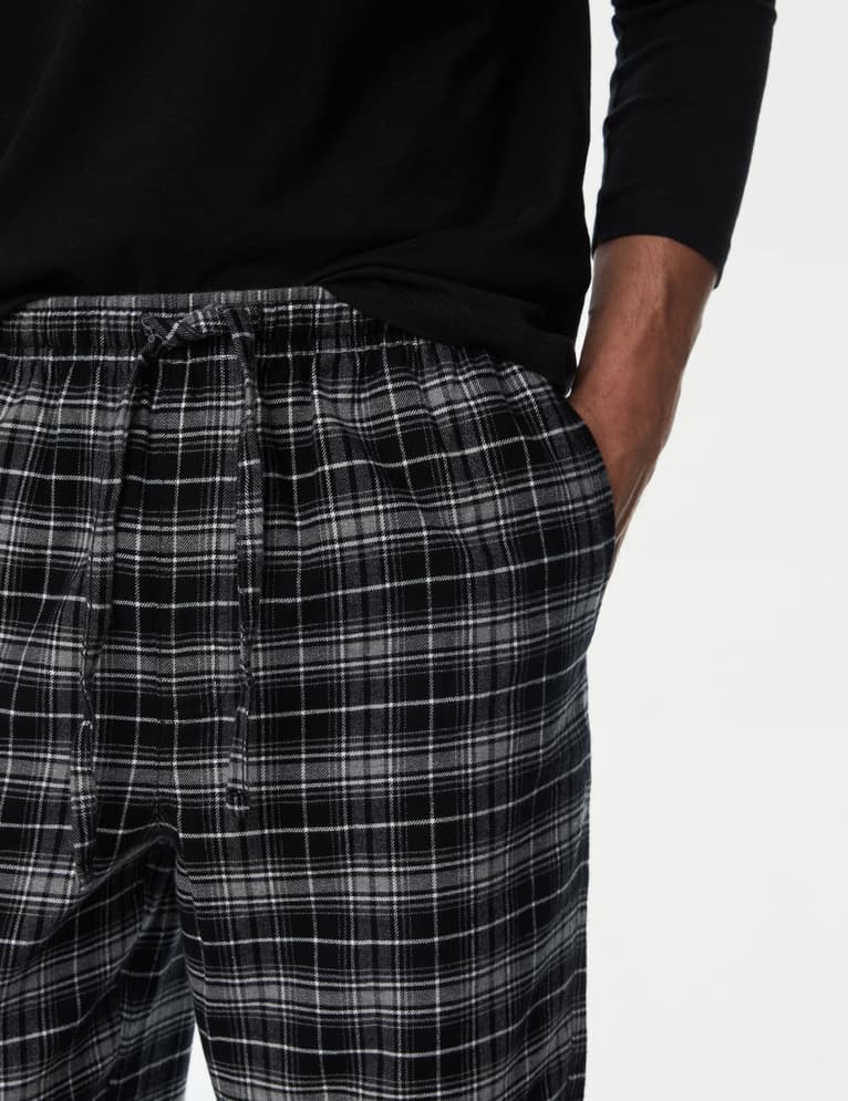 Pack de 2 pantalones largos de franela a cuadros