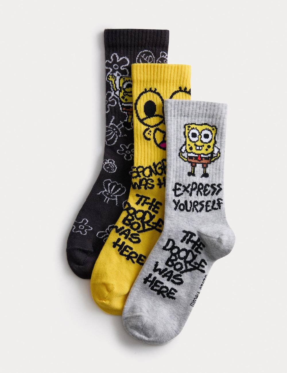 Pack de 3 calcetines diseño Bob Esponja
