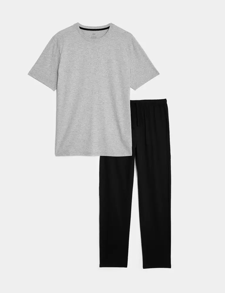 Pijama de punto pantalón largo y top manga corta