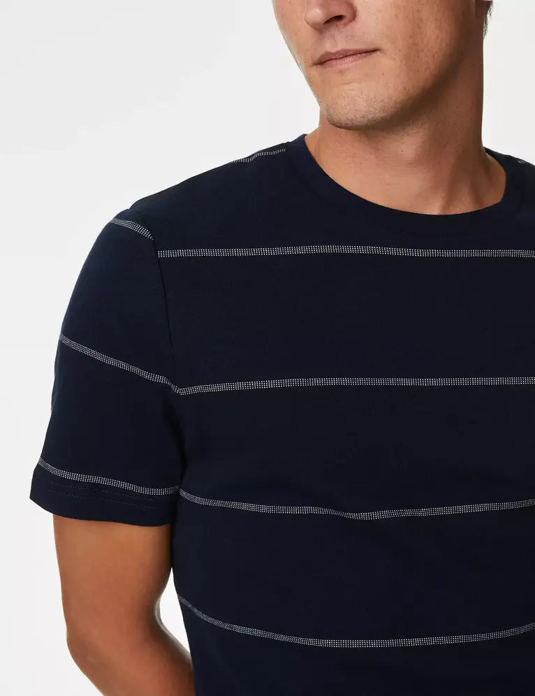 Camiseta de manga corta a rayas