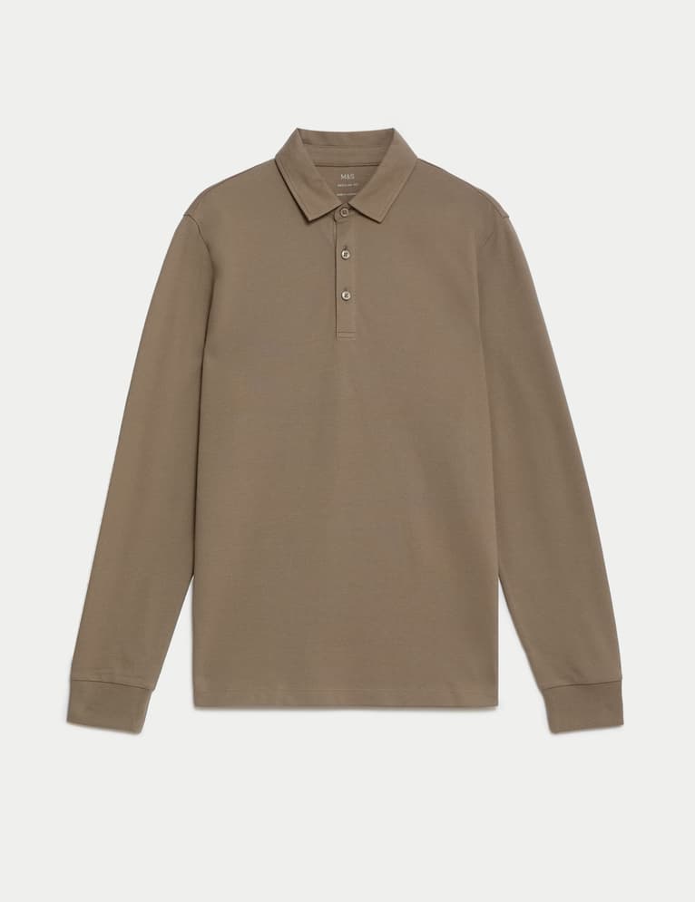 Polo de manga larga liso