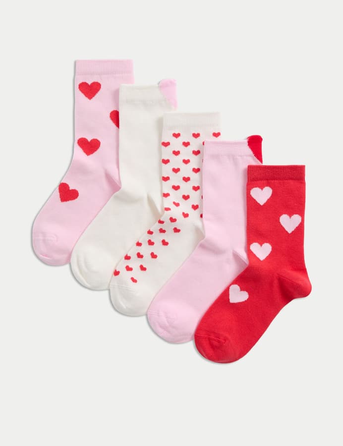 Pack de 5 pares de calcetines diseño de corazones