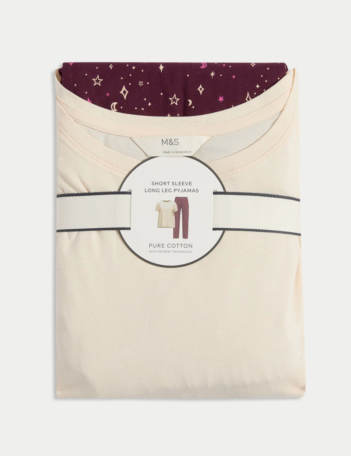 Pijama de manga corta estampado flat pack