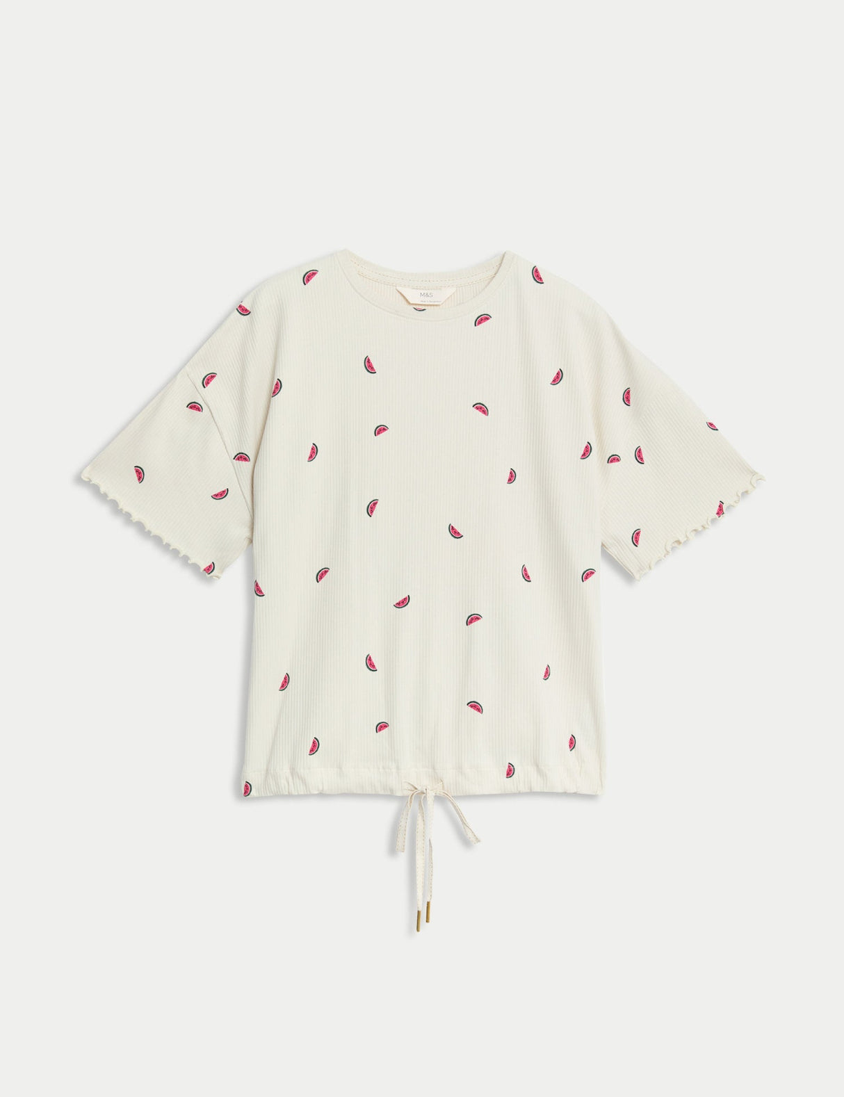 Top de manga corta de canalé