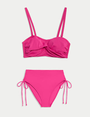 Parte alta de bikini estilo bandeau