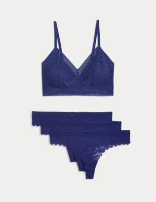 Pack 3 tangas con encaje