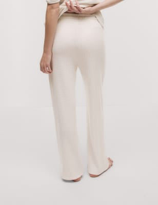 Pantalón de corte recto waffle