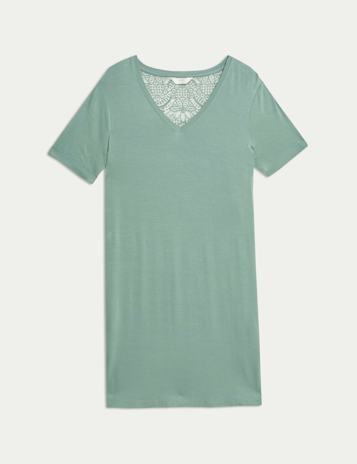 Camisola de manga corta con detalle de encaje