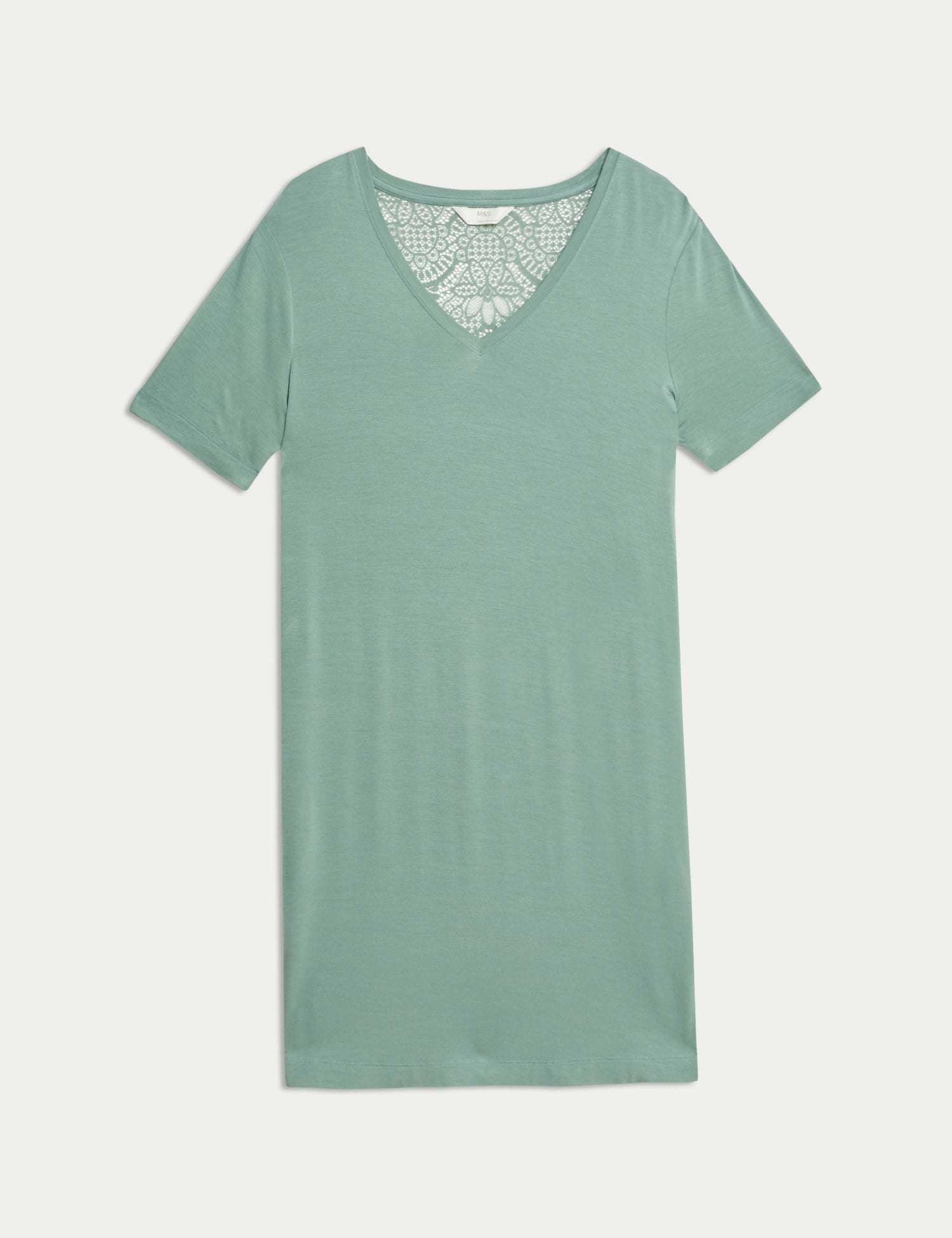 Camisola de manga corta con detalle de encaje