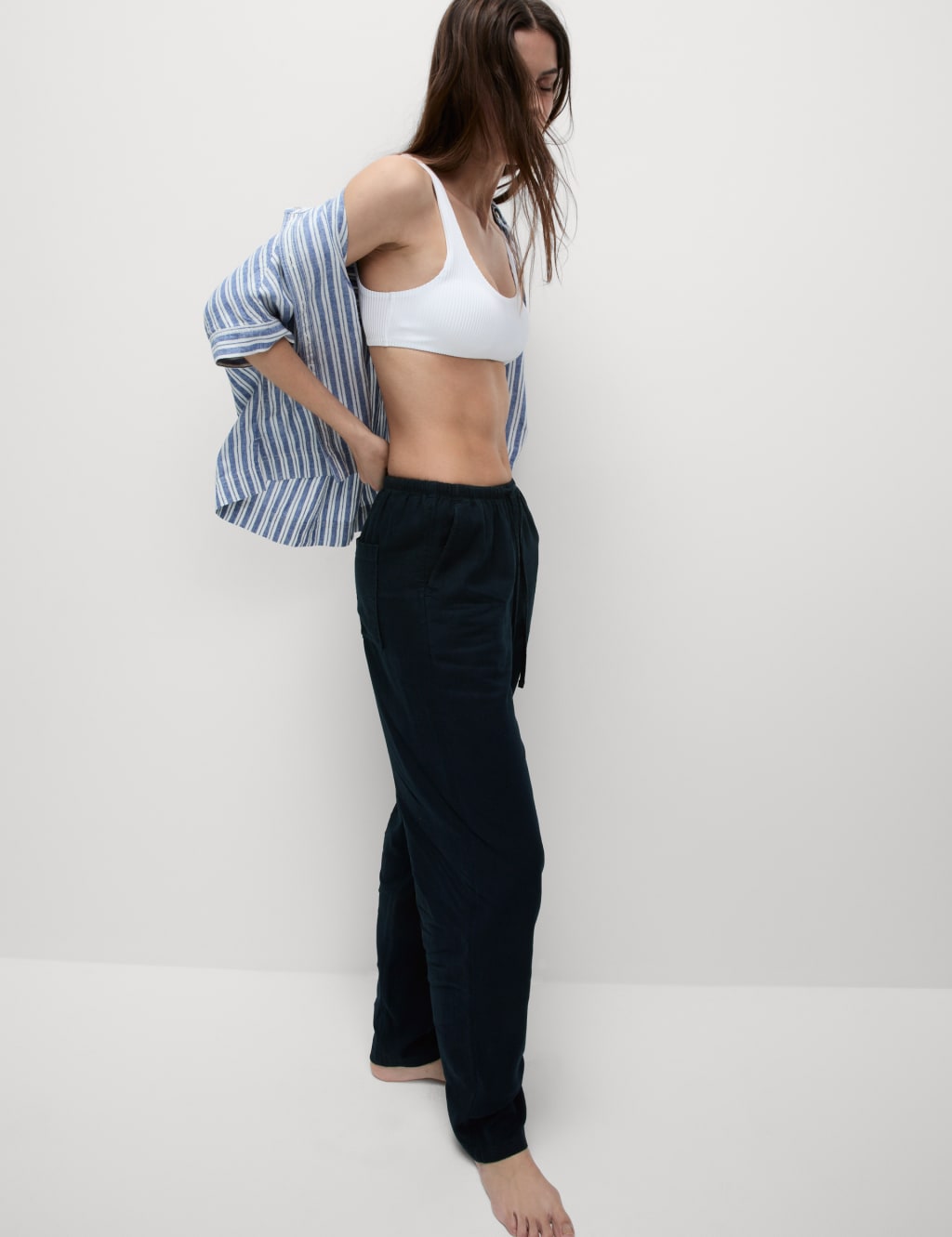 Pantalón de lino viscosa