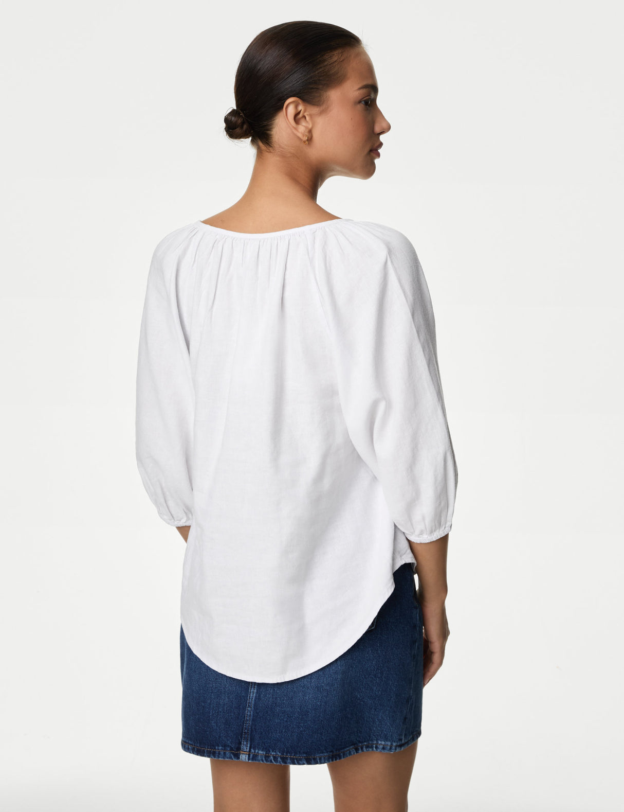 Blusa de lino manga semilarga