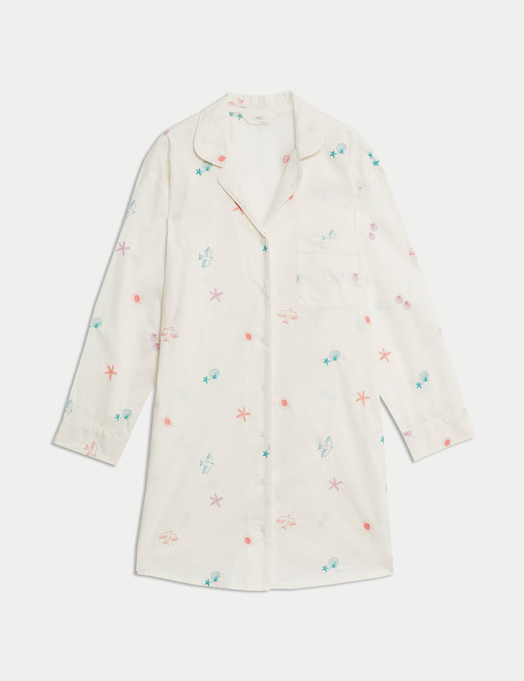 Camisola de manga larga abotonada con diseño de estrellas