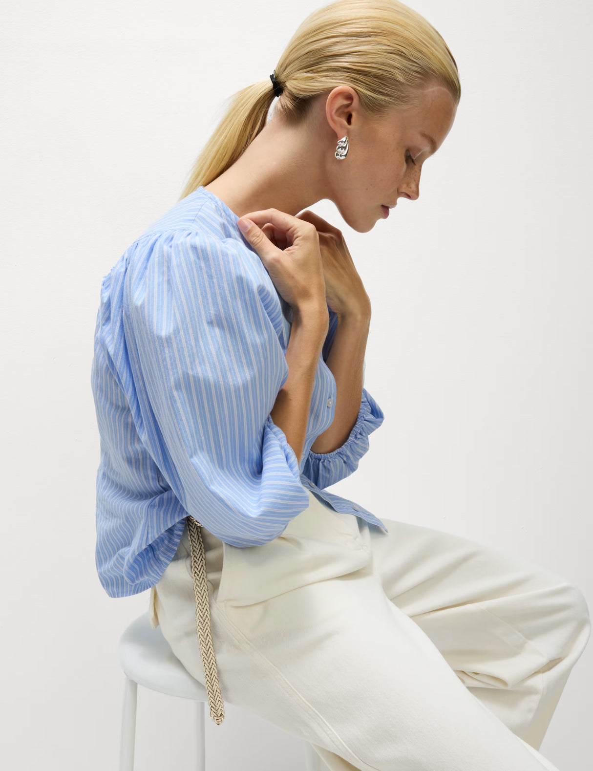 Blusa de manga larga abullonada