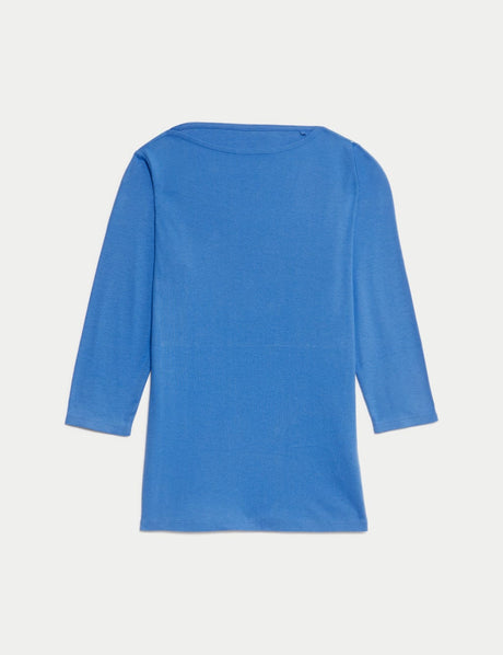 Camiseta de manga semilarga de rayas