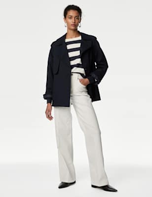 Jersey de cuello redondo de rayas de tejido cashmilon