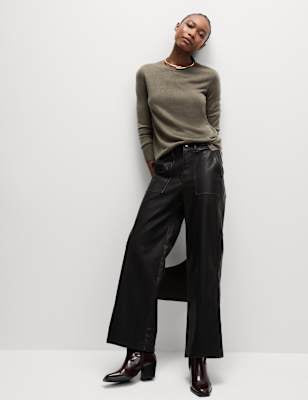 Jersey de cuello redondo de tejido cashmilon