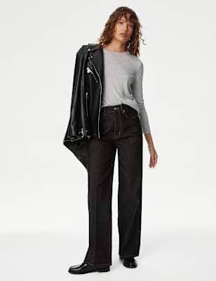 Jersey de cuello redondo de tejido cashmilon