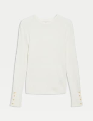 Jersey con detalle de botón en la manga