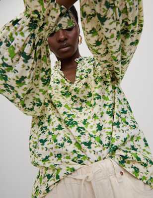 Blusa de manga larga estampada